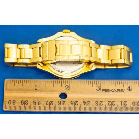 8 inch, Vintage Blue Center Gold Tone Analog Watch by Geneva - D41 - Picture 3 of 3